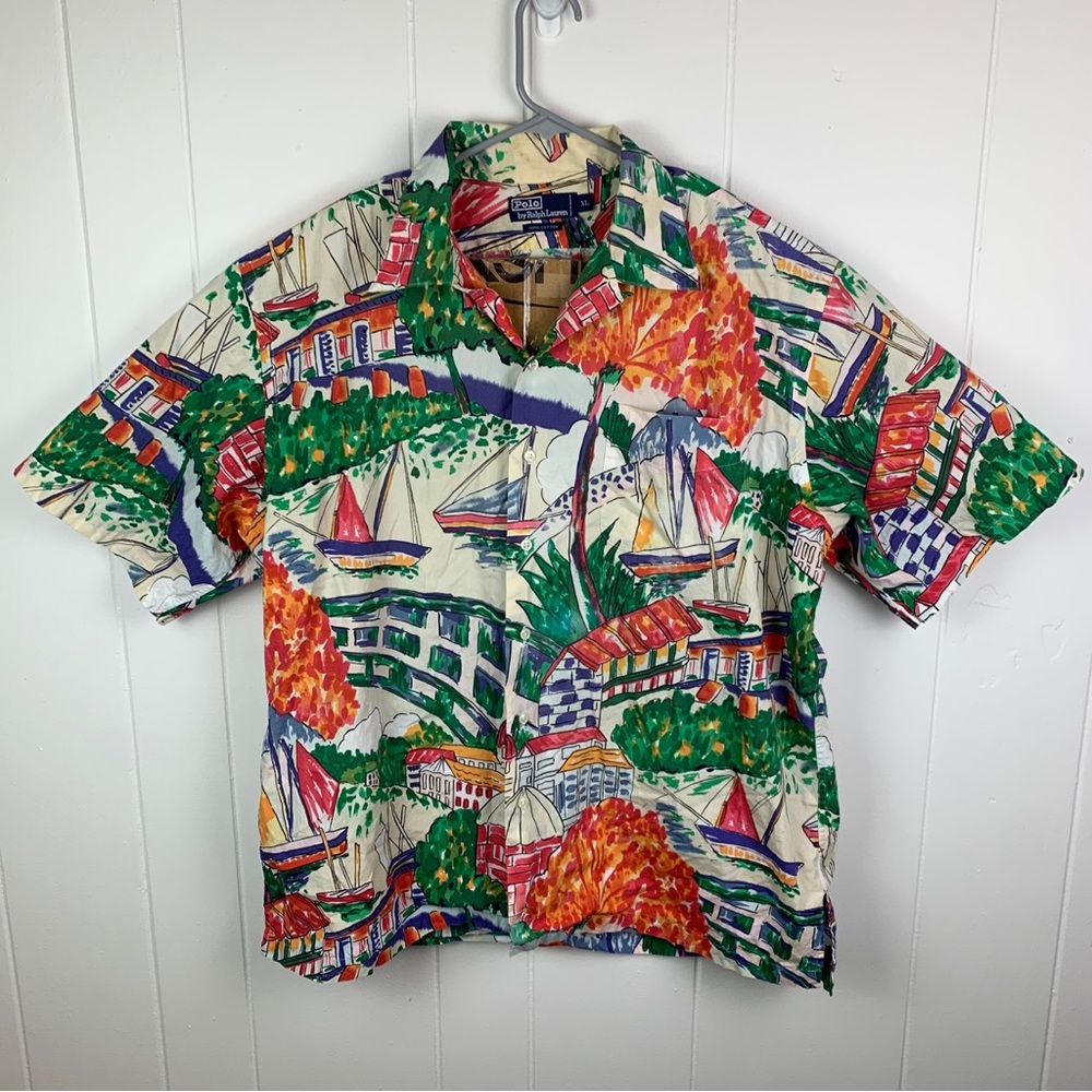 Polo Ralph Lauren Button Up Shirt All Over Print Colorful Men’s Extra Large